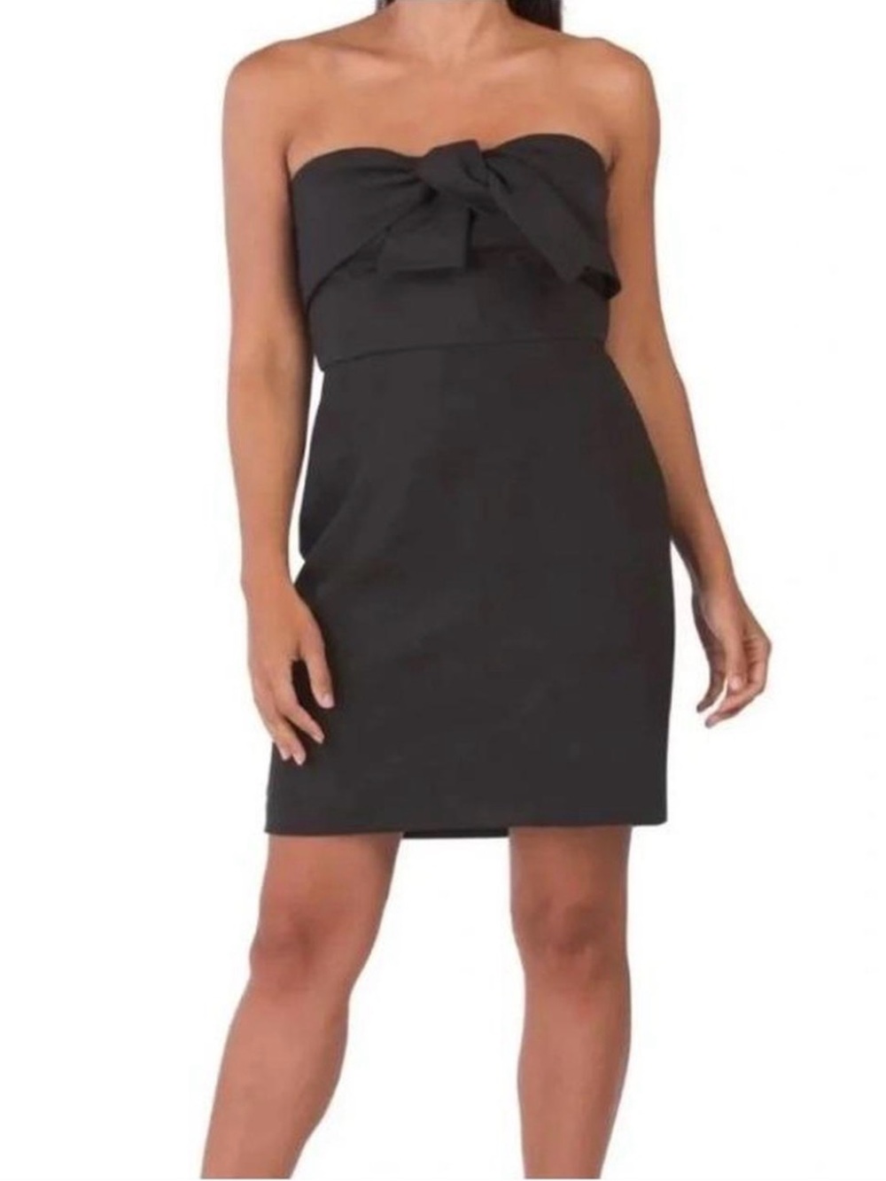 Sam Edelman Black Strapless Bow Sheath Dress